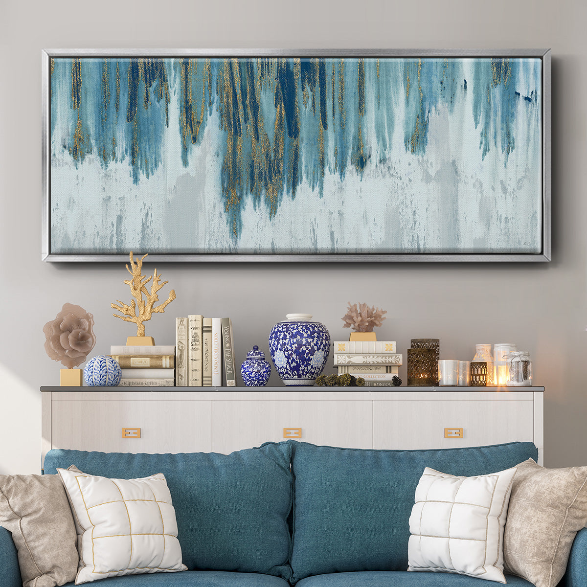 Soft Summer Night - Floater Framed Canvas Print