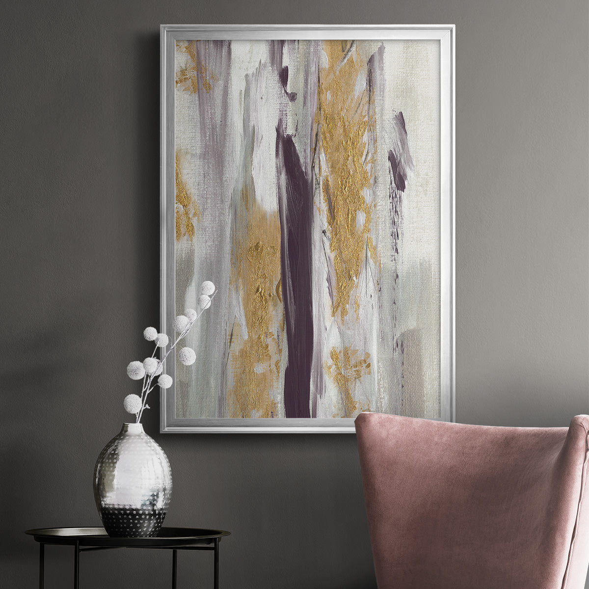 Tumultuous Amethyst II - Modern Framed Canvas Print