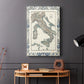 Bordered Map of Italy - Canvas Art Print