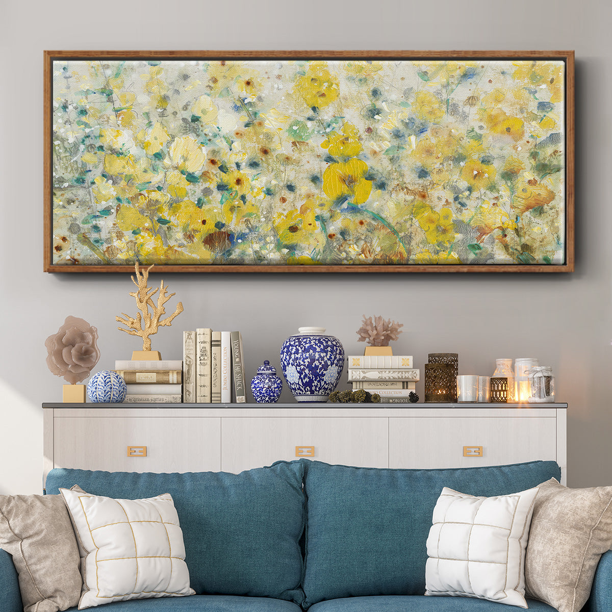 Cheerful Garden II - Floater Framed Canvas Print