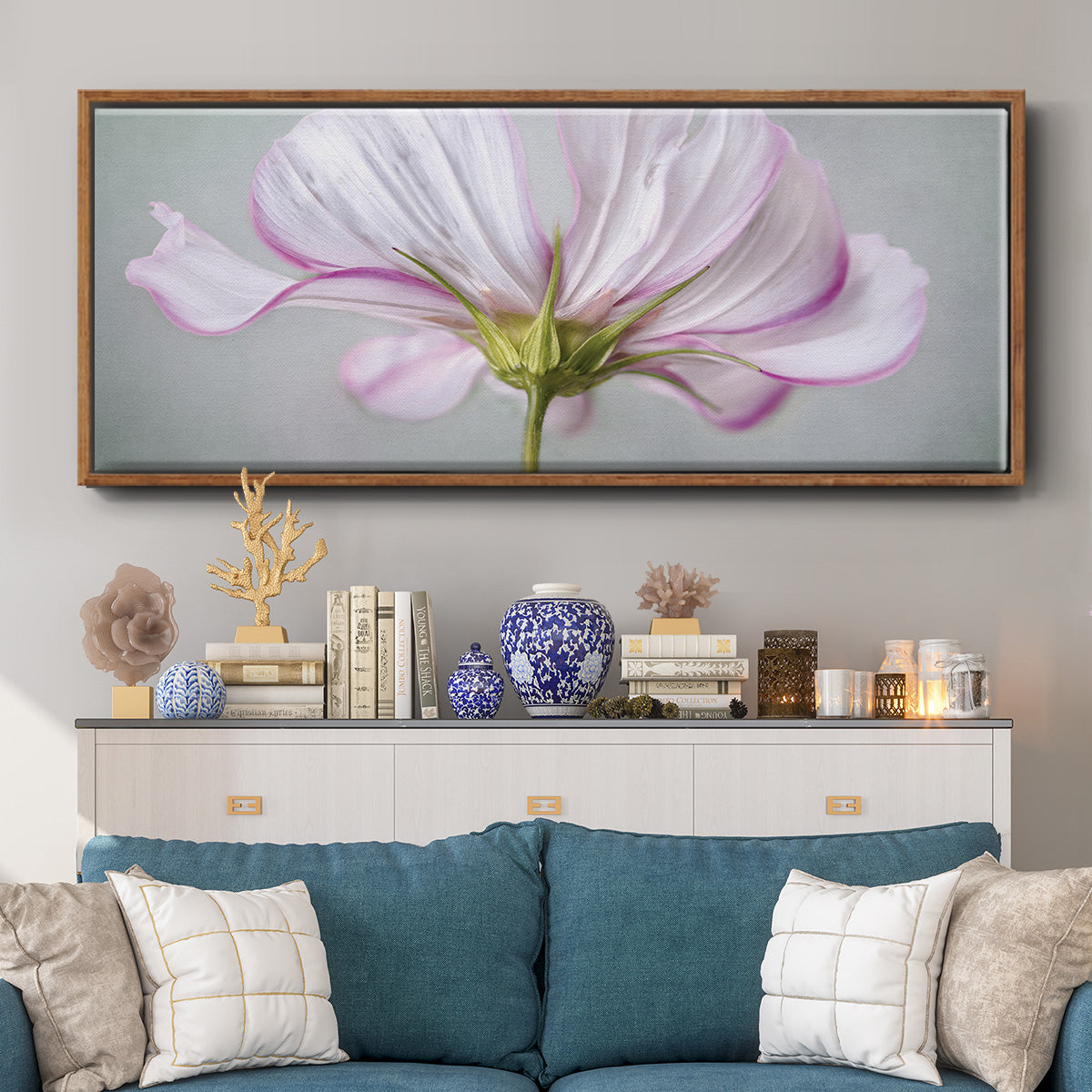 Textured Floral - Floater Framed Canvas Print