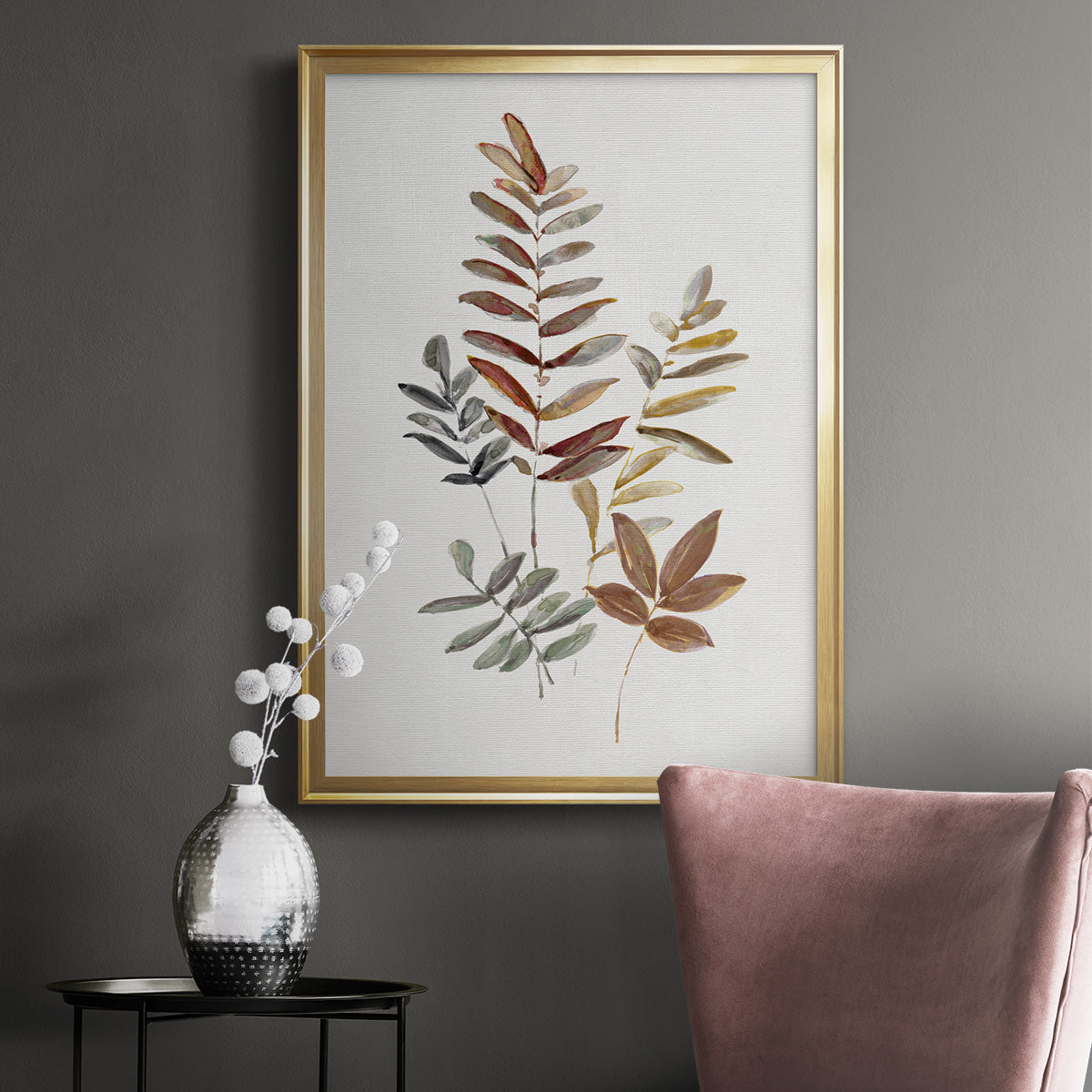 Autumn Leaves I - Modern Framed Canvas Print