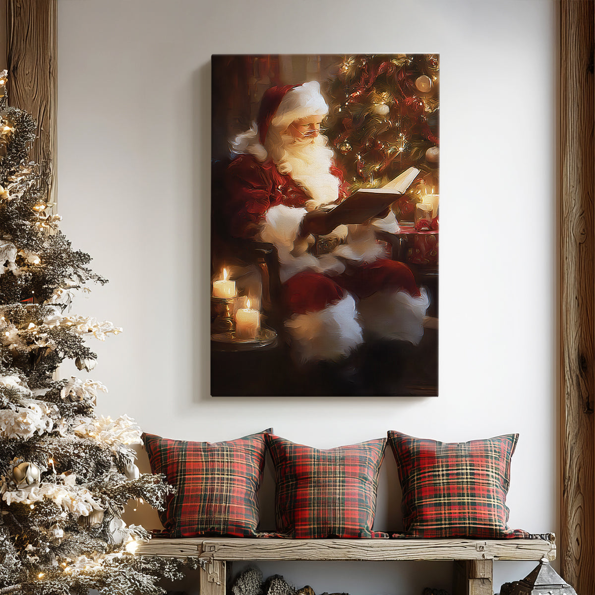 Candlelit Cathedral Village - Canvas Art Print