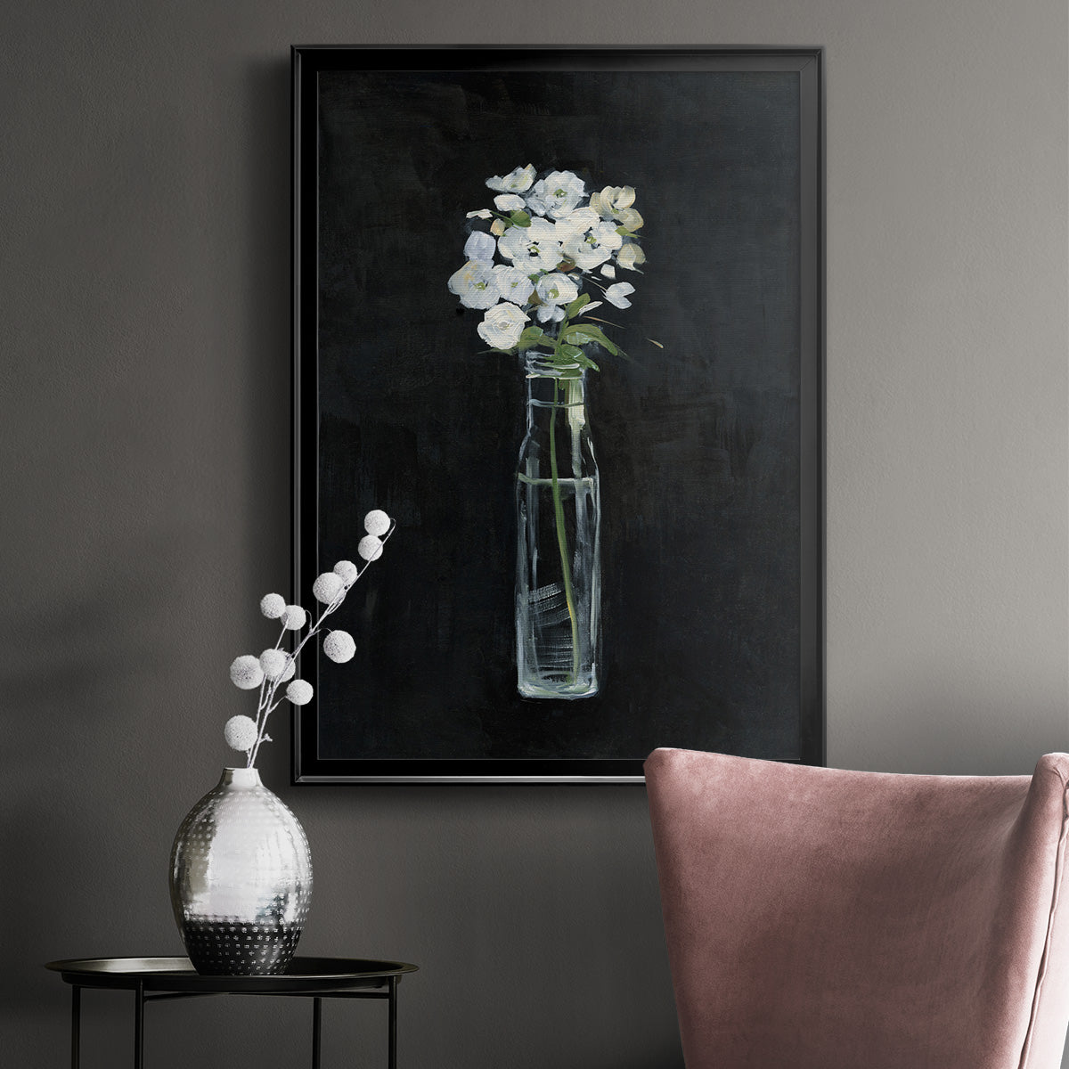 Sophisticated Farm Floral - Modern Framed Canvas Print