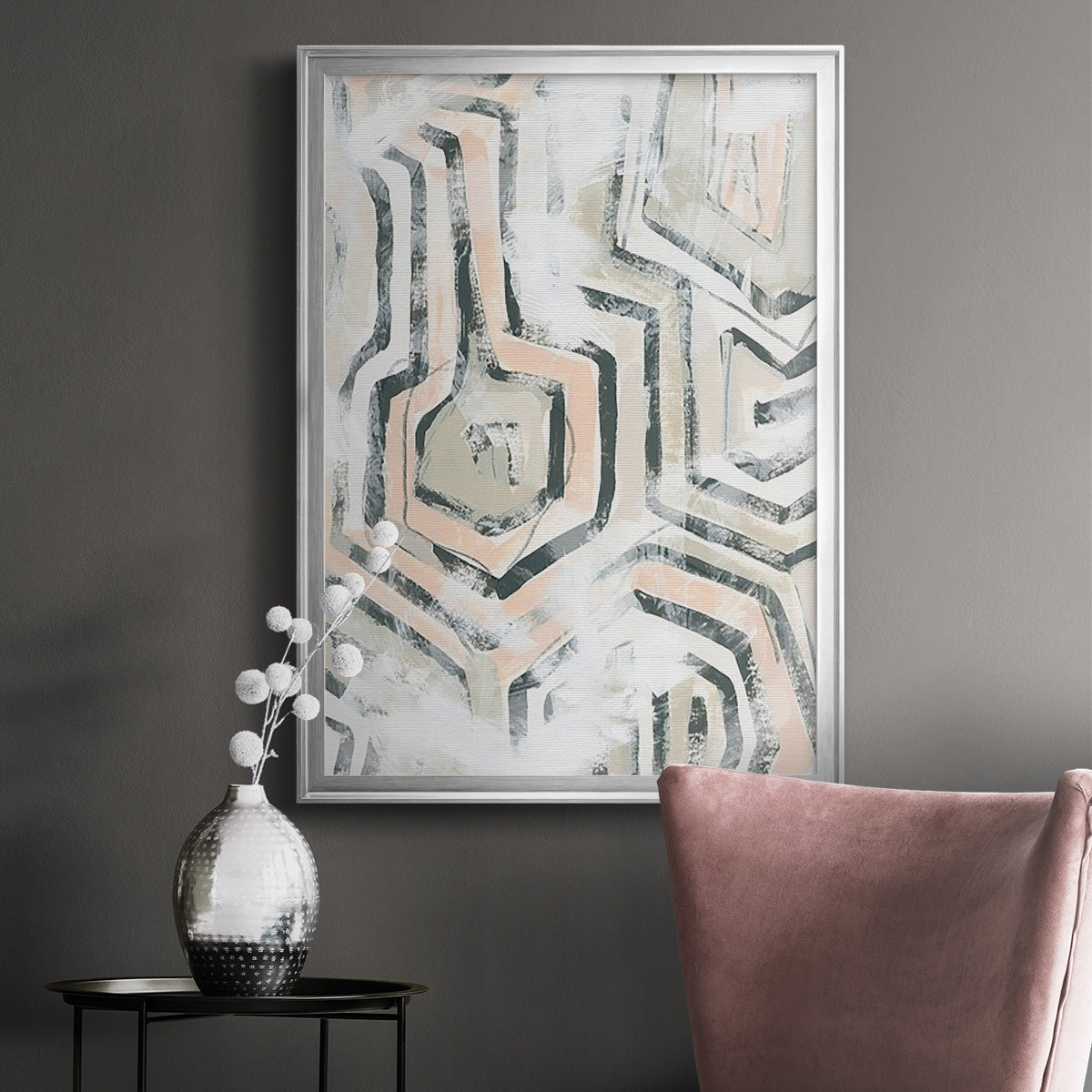 Sand Glyphs I - Modern Framed Canvas Print