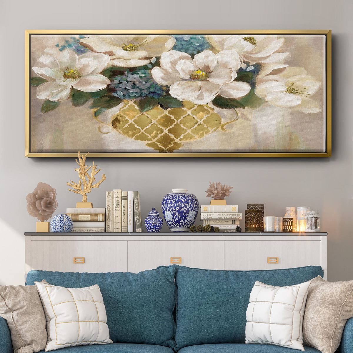 Southern Magnolia - Floater Framed Canvas Print