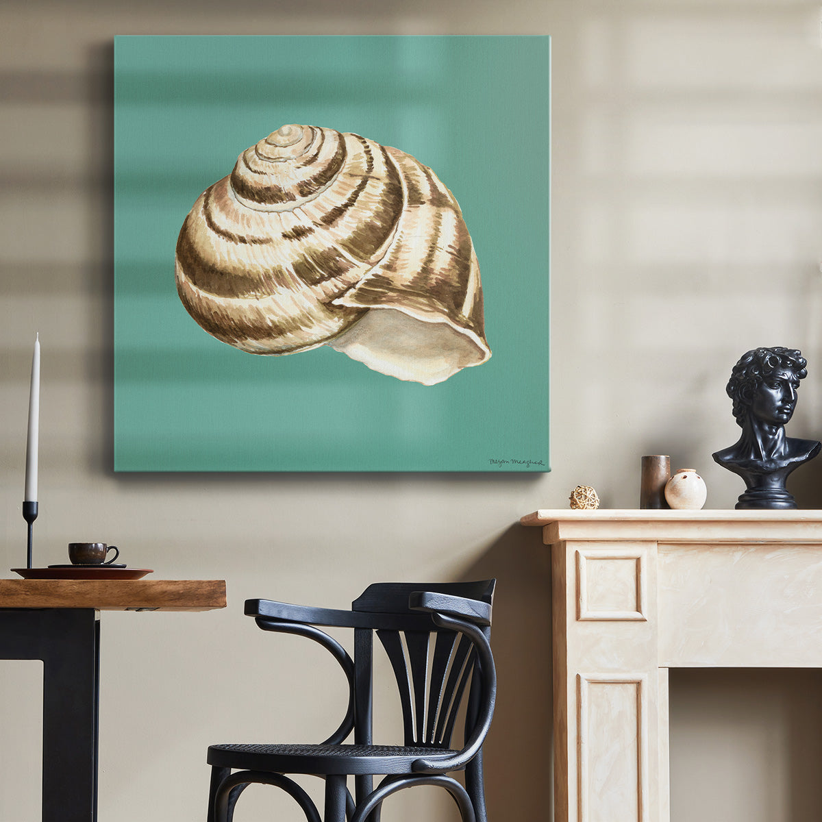 Shell on Aqua I - Canvas Art Print