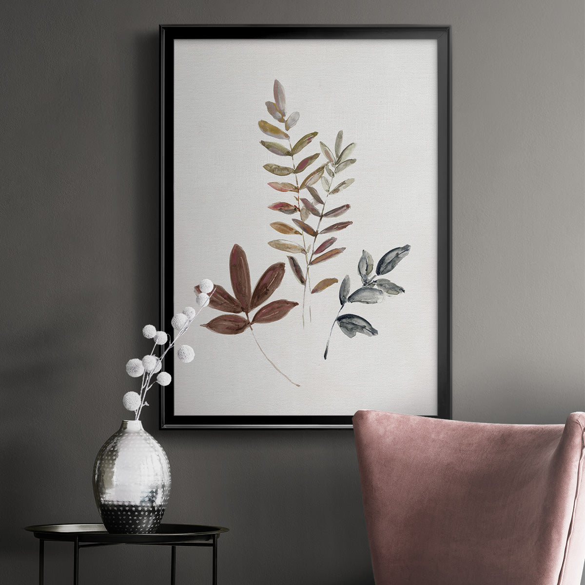 Autumn Leaves II - Modern Framed Canvas Print