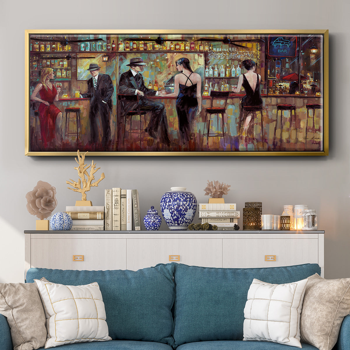 Happy Hour - Floater Framed Canvas Print