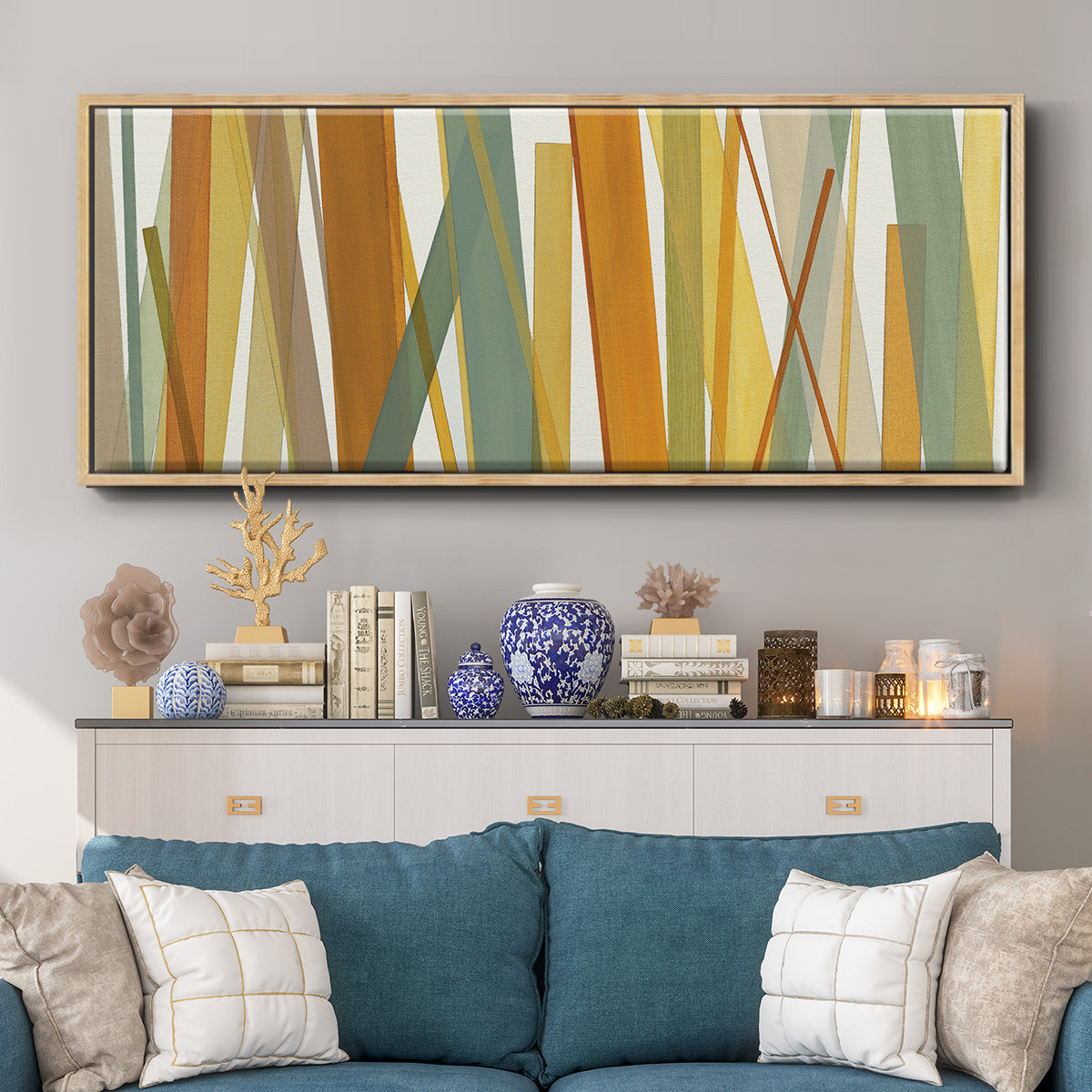 Colorful Lines - Floater Framed Canvas Print