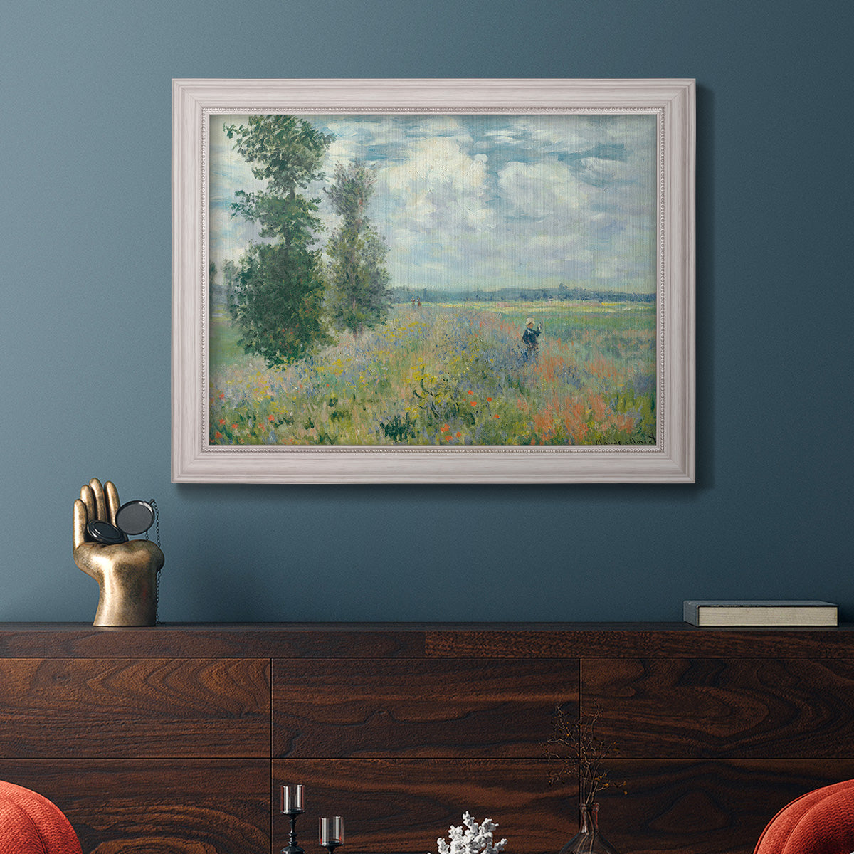 Poppy Field, Argenteuil - Ornate Framed Canvas Print
