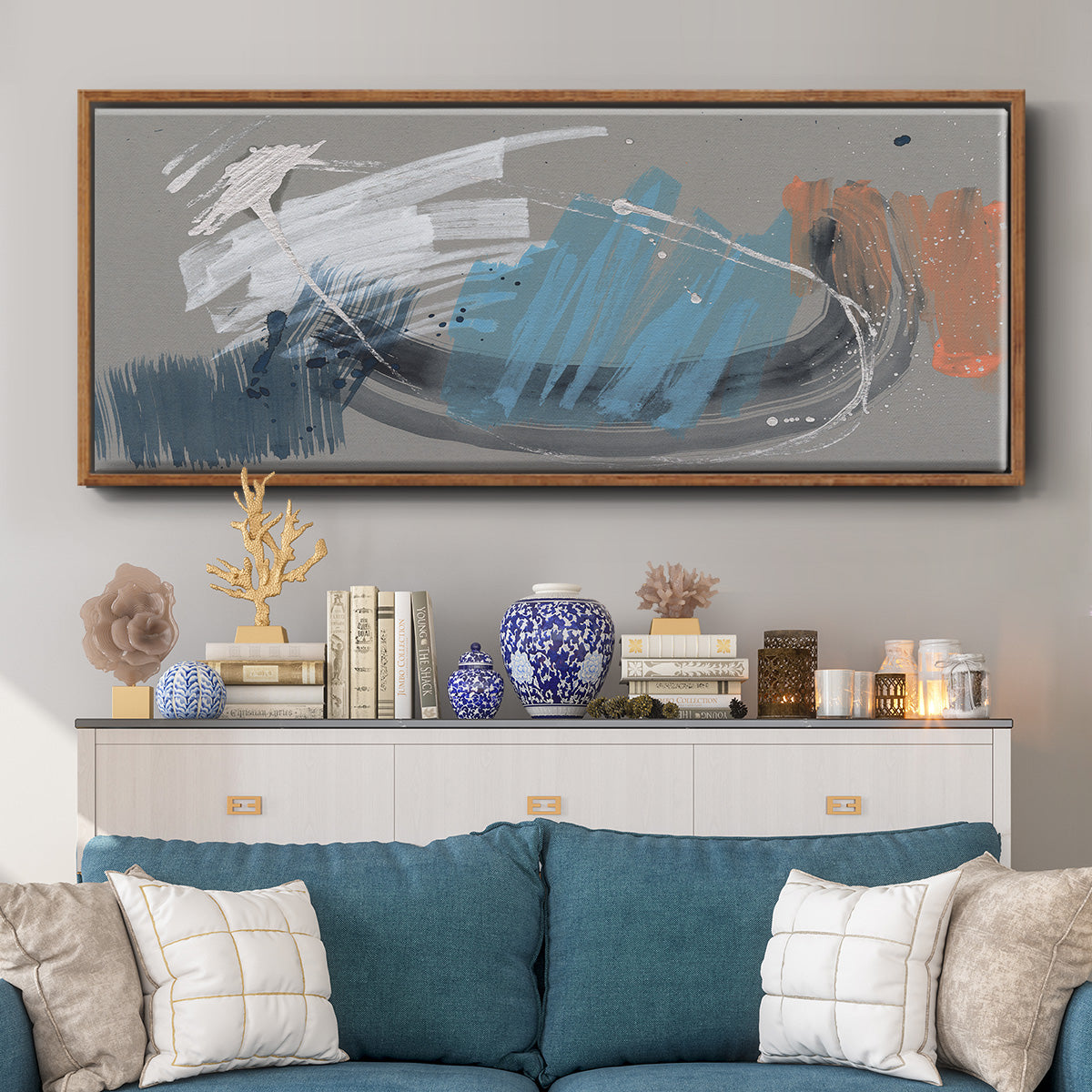 Whimsical Marks I - Floater Framed Canvas Print