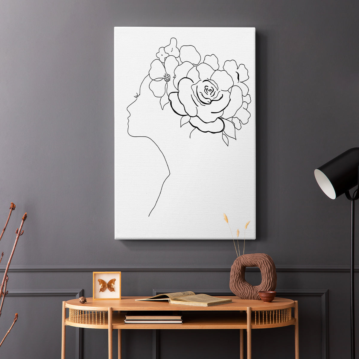 Fashion Floral Sketch II - Canvas Art Print