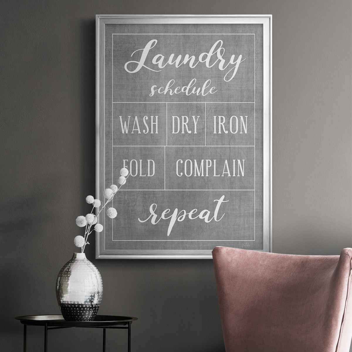 Laundry Schedule - Modern Framed Canvas Print