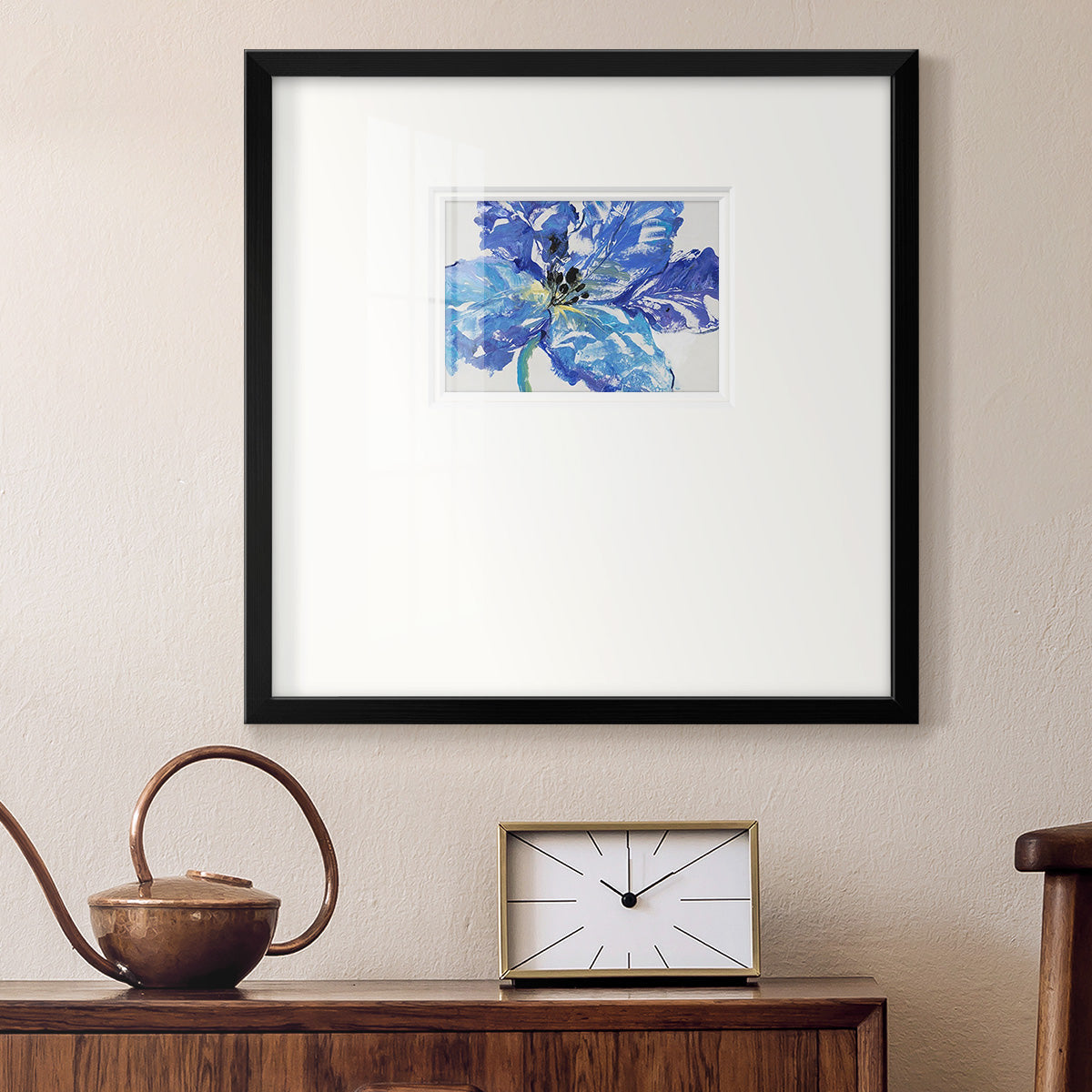 Fleur Bleue I Premium Framed Print Double Matboard