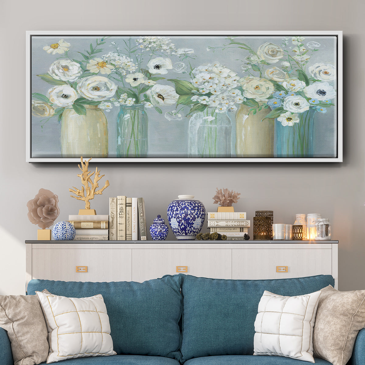 Blooming Meadow Beauties - Floater Framed Canvas Print