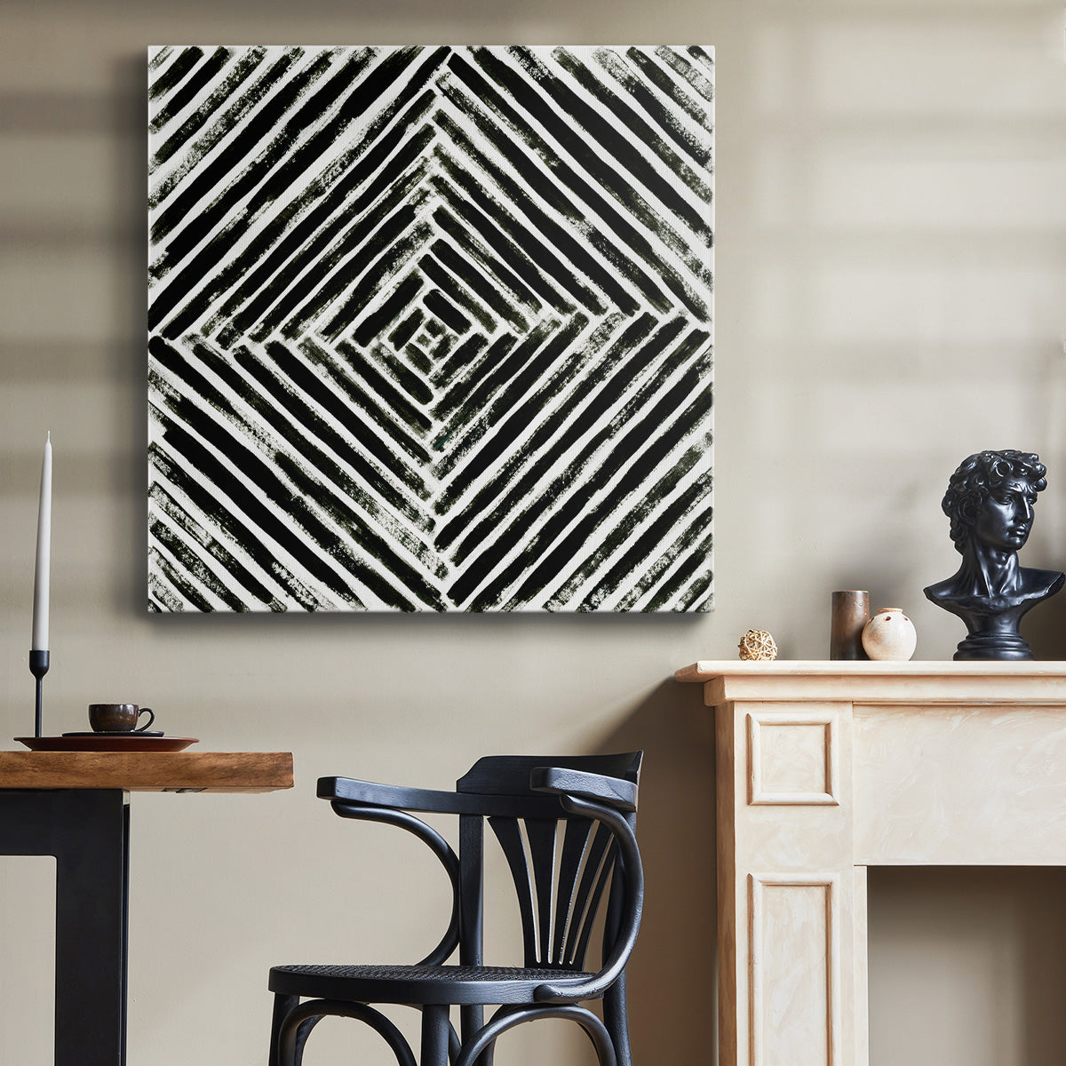 Concentric Ink IV - Canvas Art Print