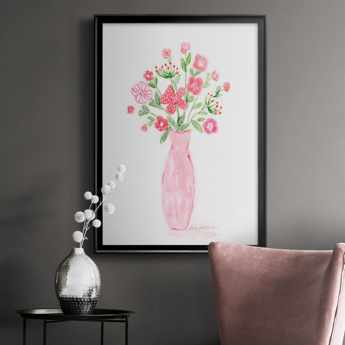 Boho Pinwheel Bouquet I - Modern Framed Canvas Print