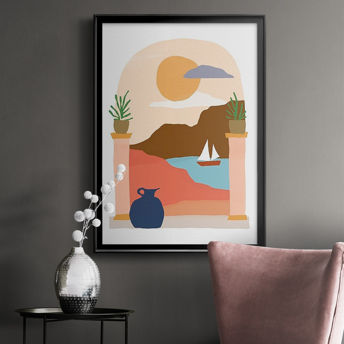 Paper Scene III - Modern Framed Canvas Print