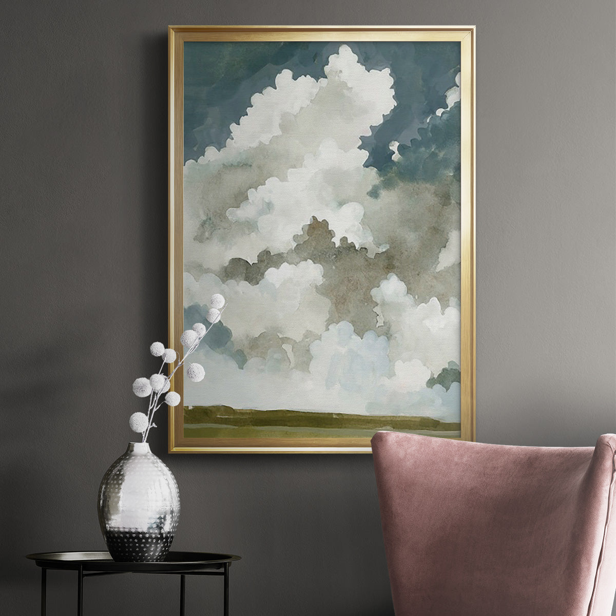 Vast Neutral Sky I - Modern Framed Canvas Print