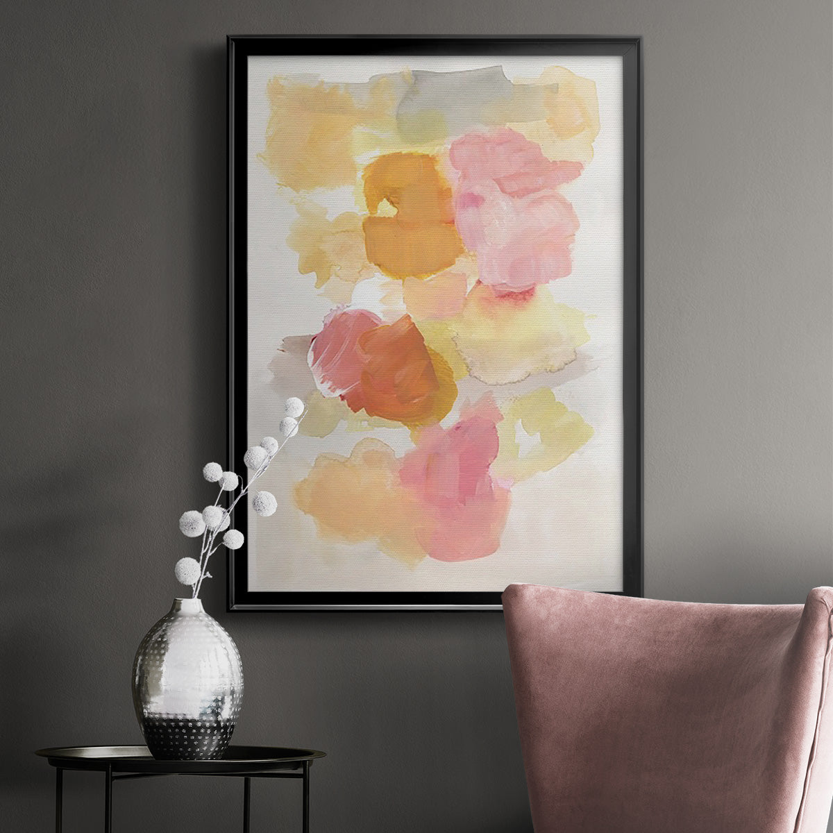 Warm Petals II - Modern Framed Canvas Print