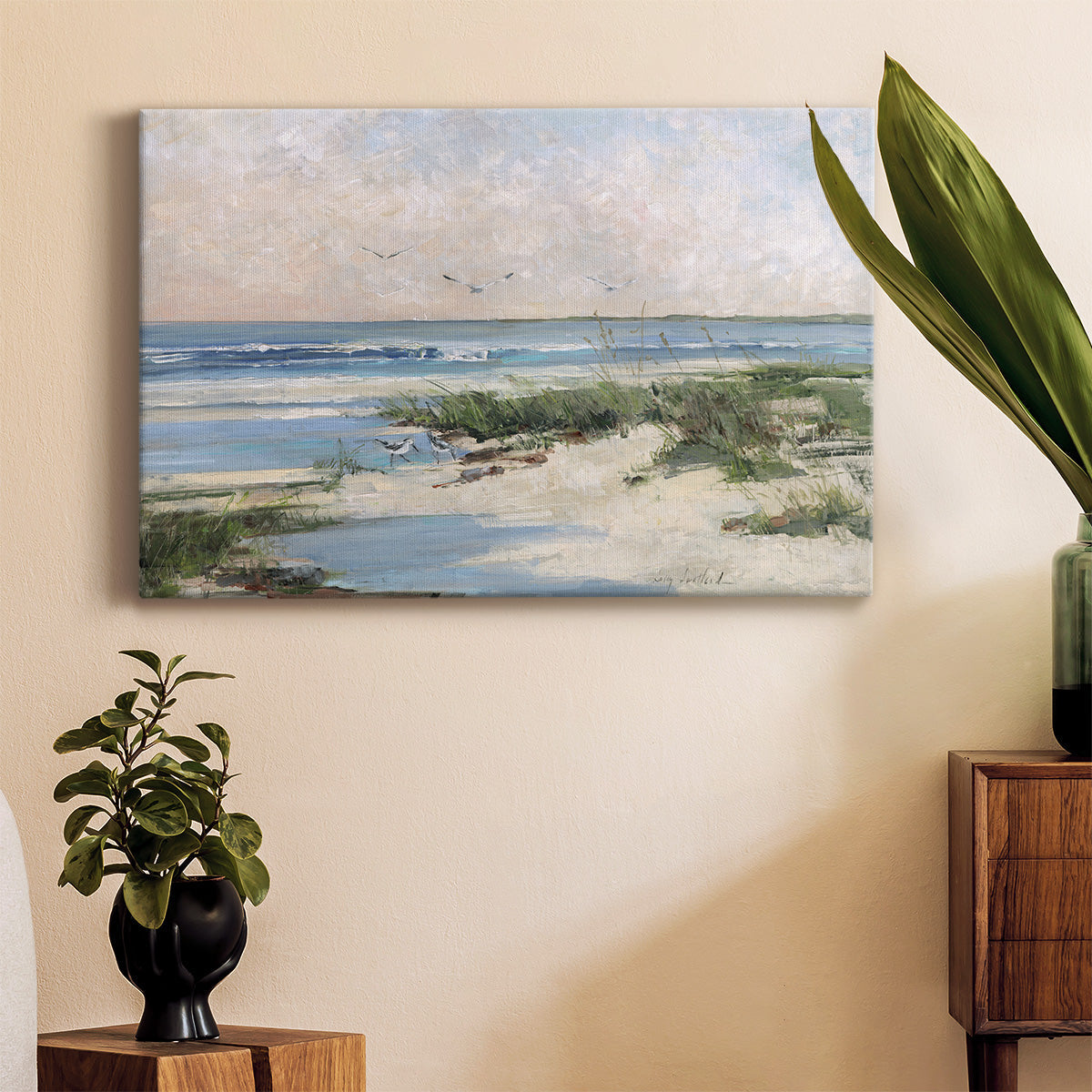 Soft Morning Sea Premium Gallery Wrapped Canvas - Ready to Hang