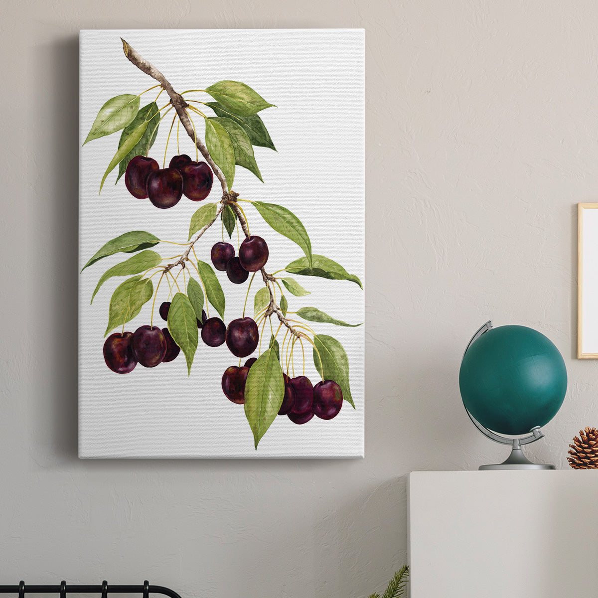 Watercolor Cherries Premium Gallery Wrapped Canvas - Ready to Hang