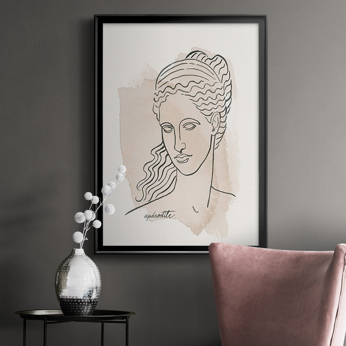 Greek Busts V - Modern Framed Canvas Print