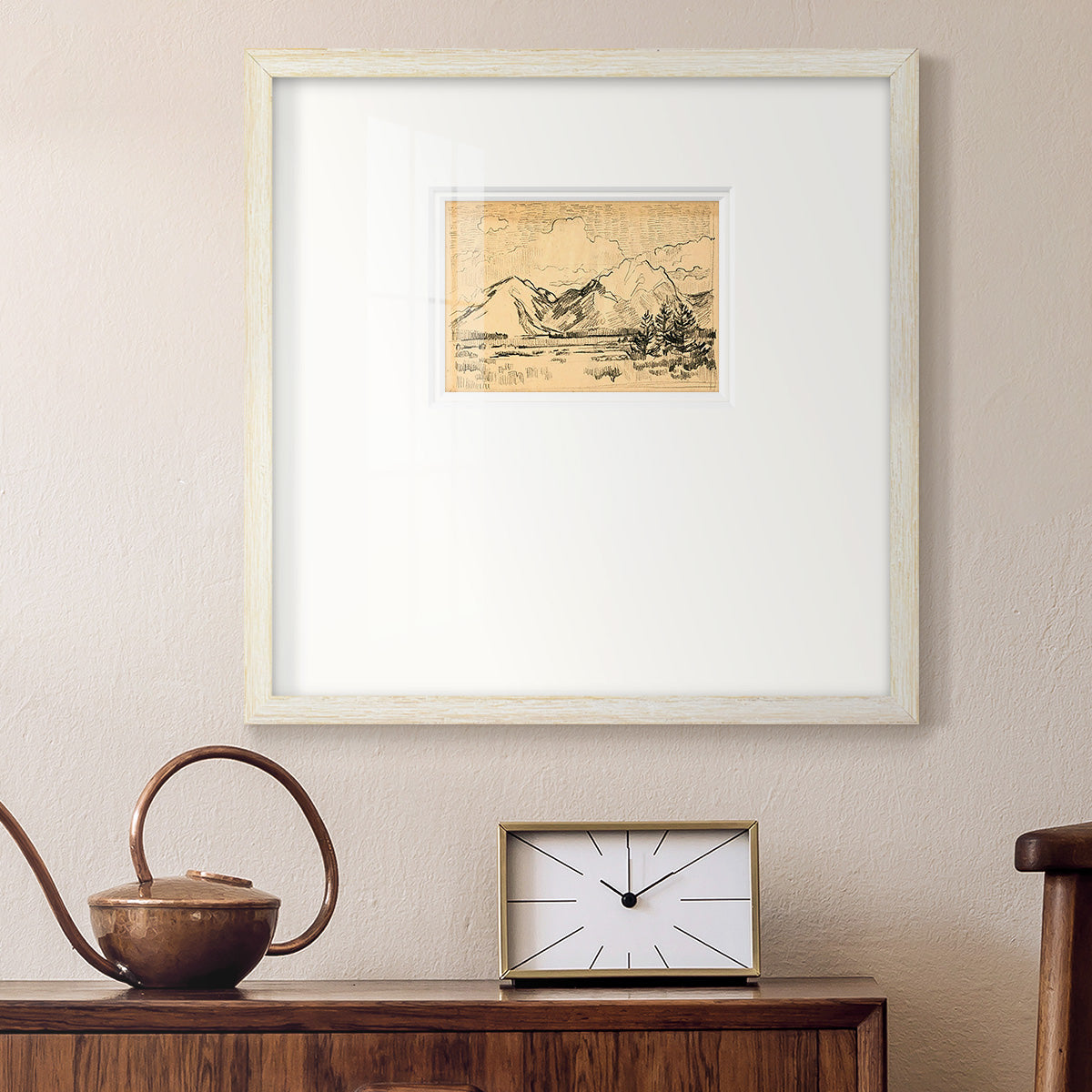 Hatched Horizon II Premium Framed Print Double Matboard