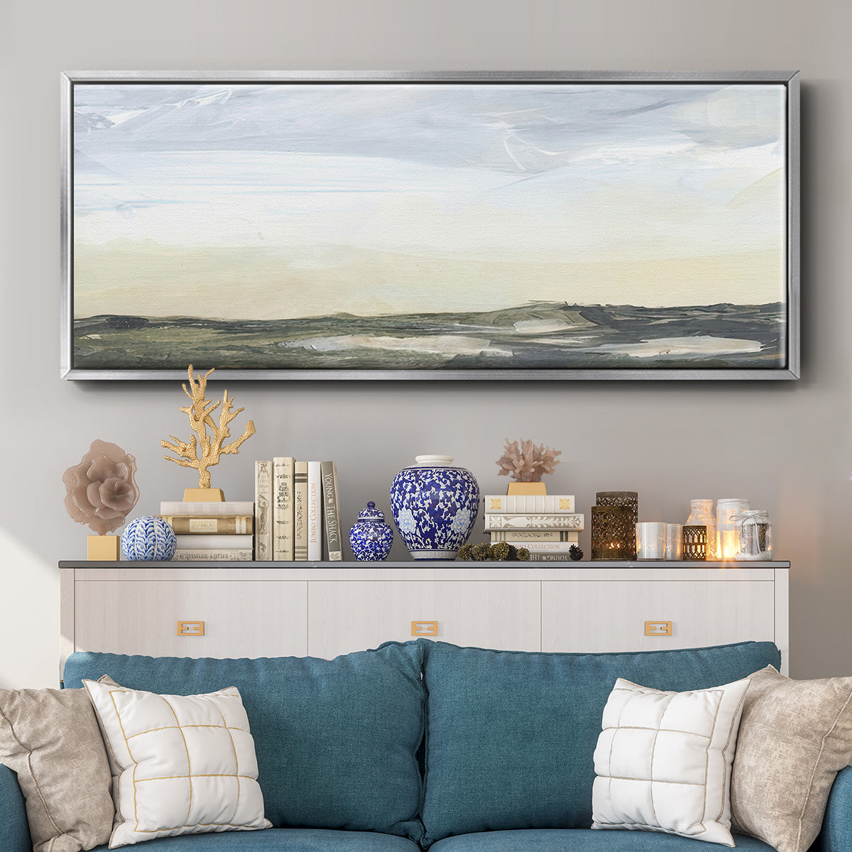 Green Ridge I - Floater Framed Canvas Print