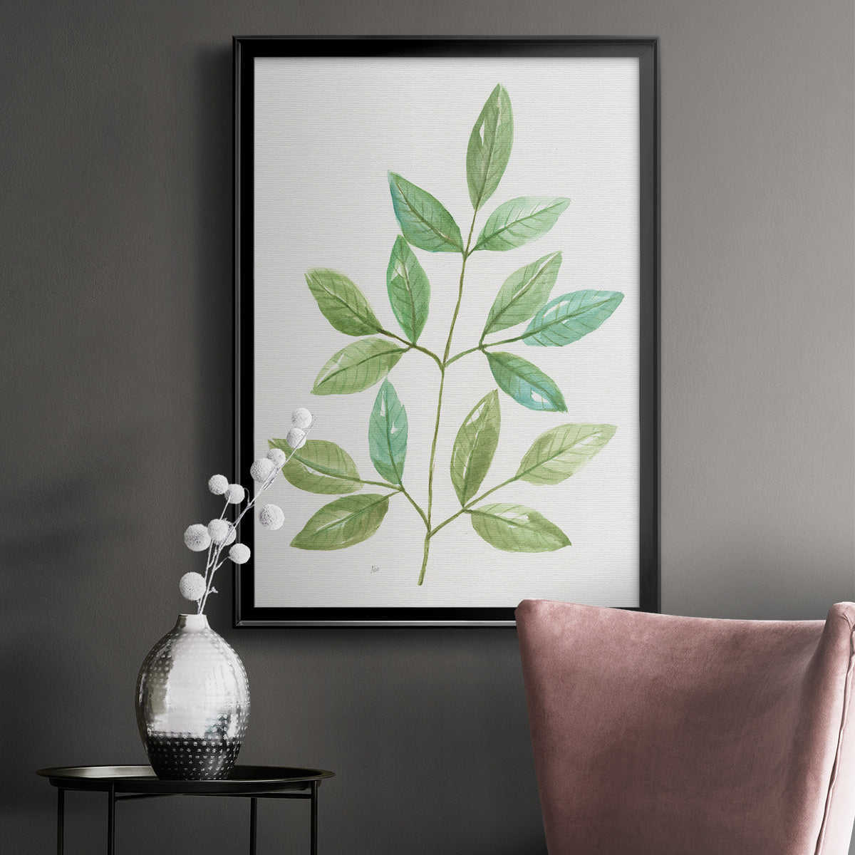 Spring Greens III - Modern Framed Canvas Print