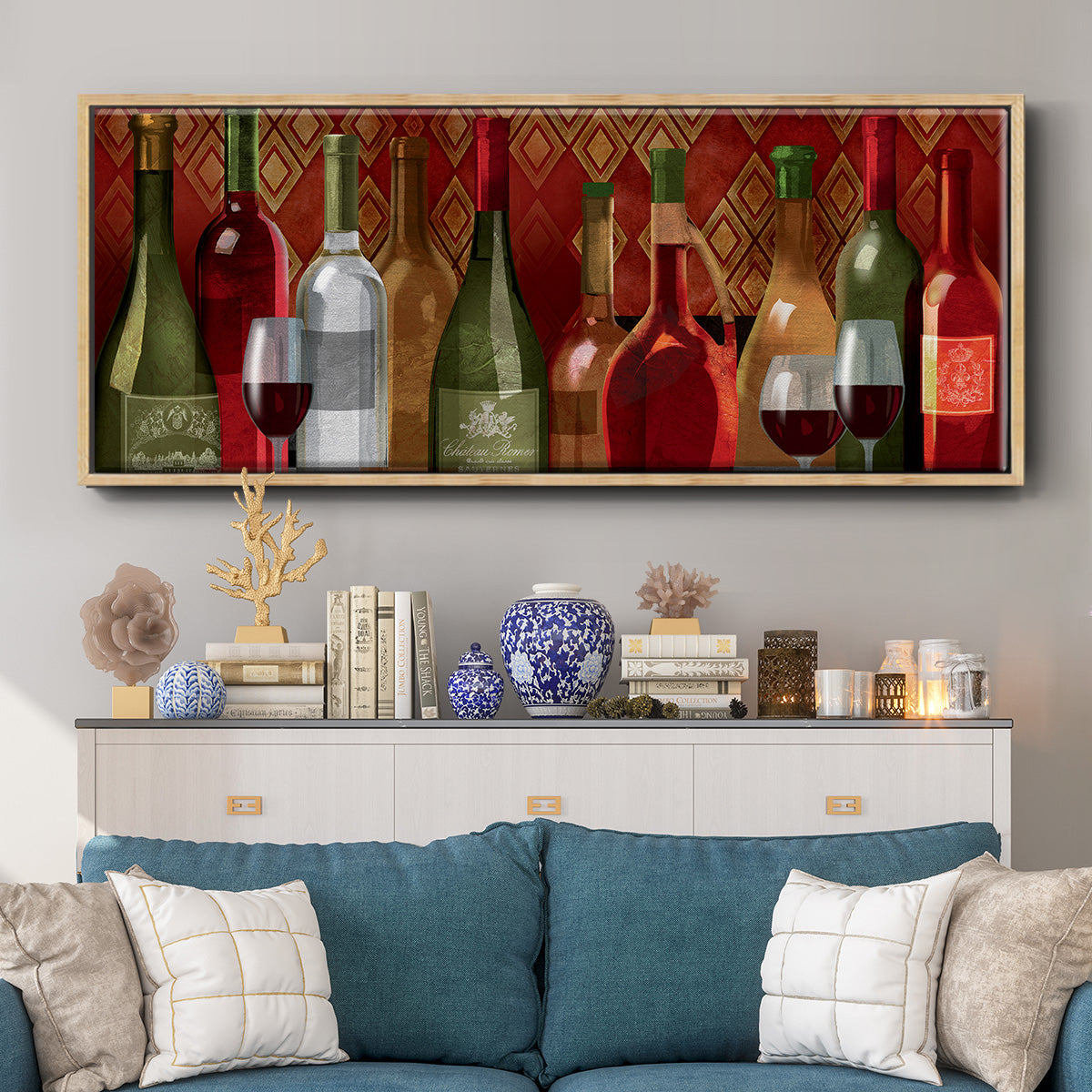 Wine Tasting - Floater Framed Canvas Print