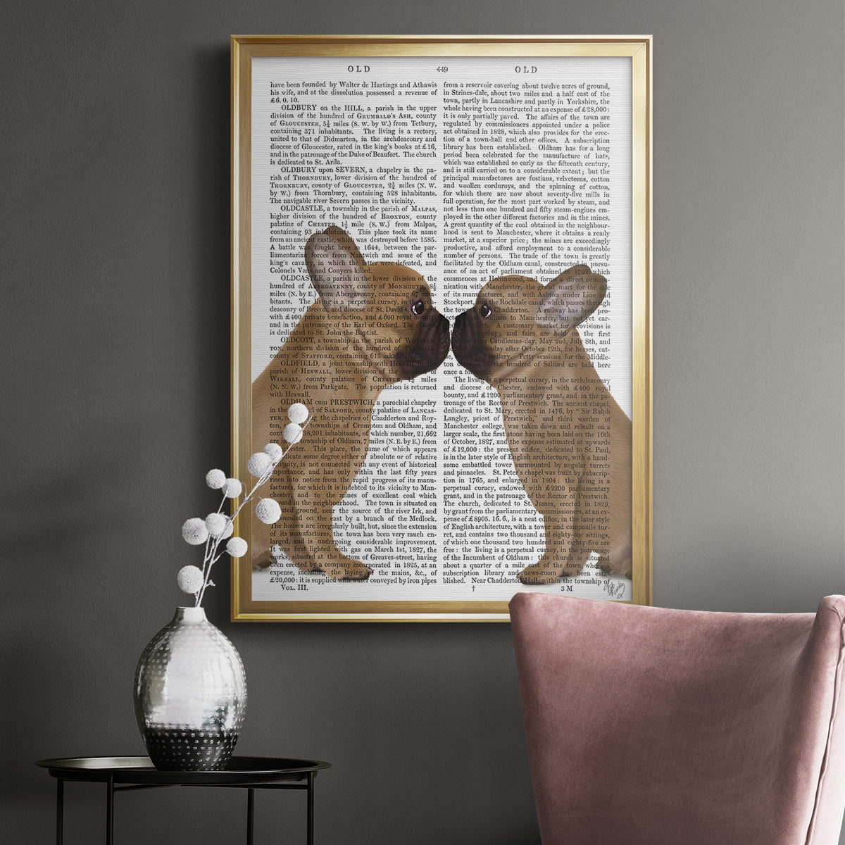 French Kiss Close Up - Modern Framed Canvas Print