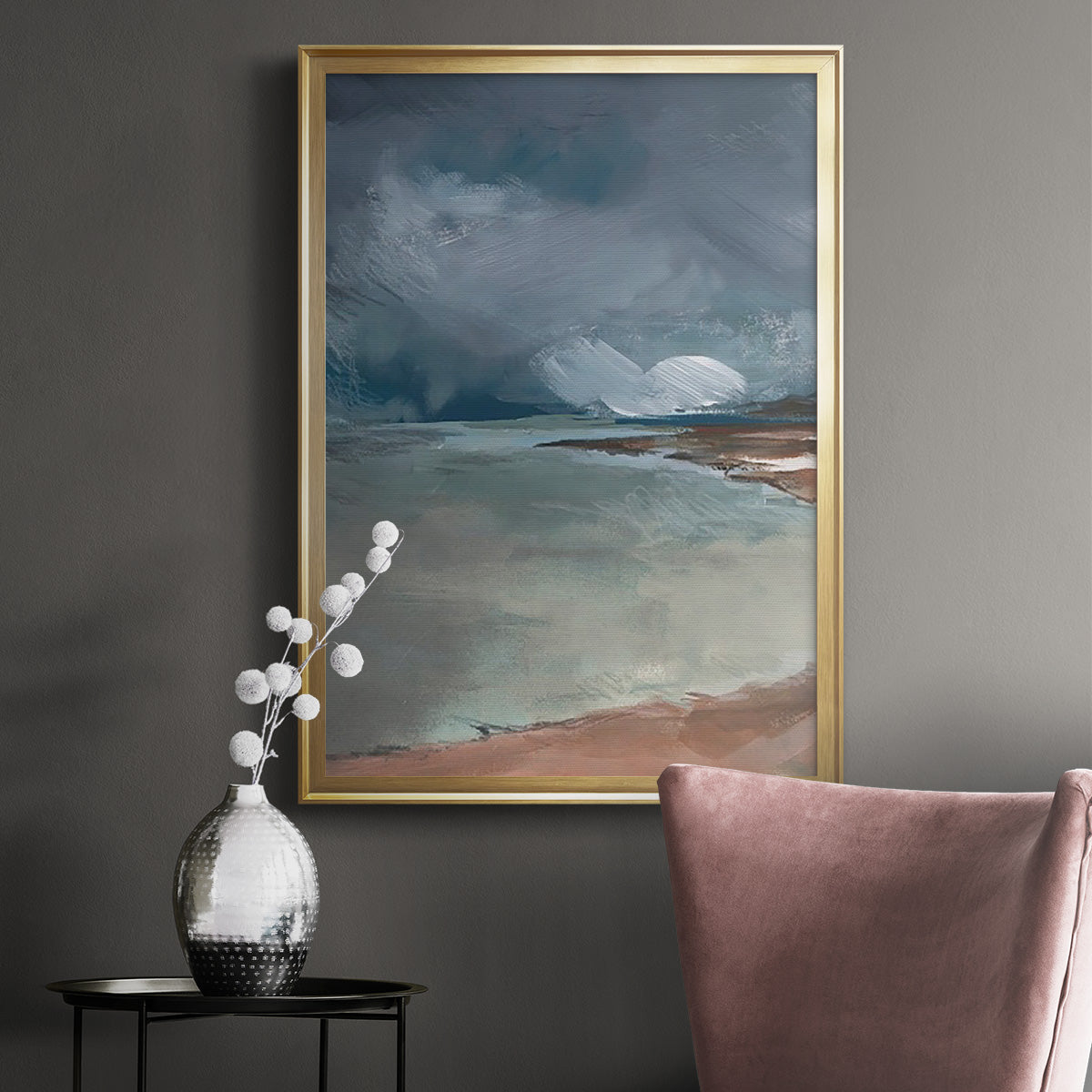 Sea Glass Storm I - Modern Framed Canvas Print