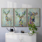 Fantastic Florals Cow - Framed Premium Gallery Wrapped Canvas L Frame 3 Piece Set - Ready to Hang