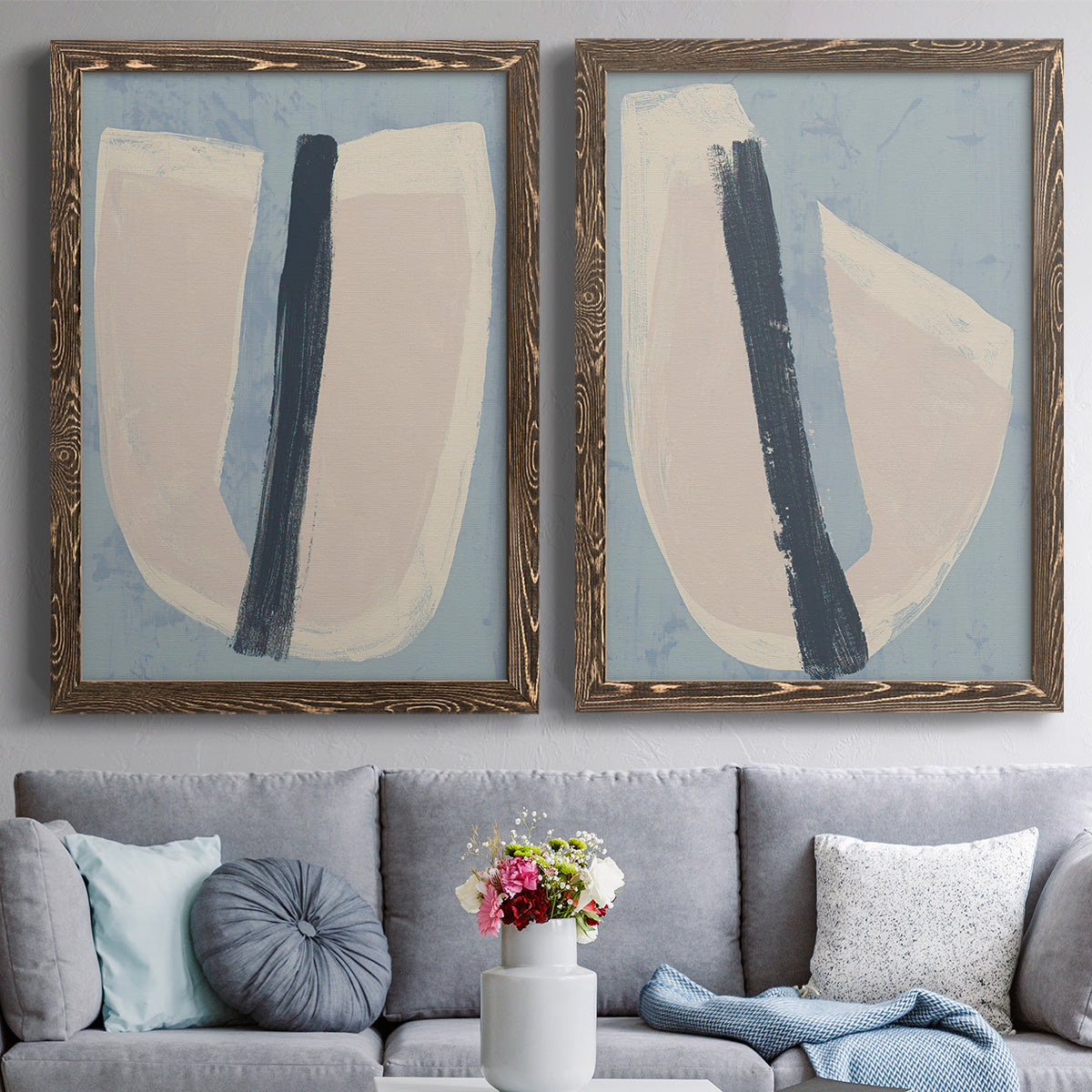 Paper Slice I - Premium Framed Canvas 2 Piece Set - Ready to Hang