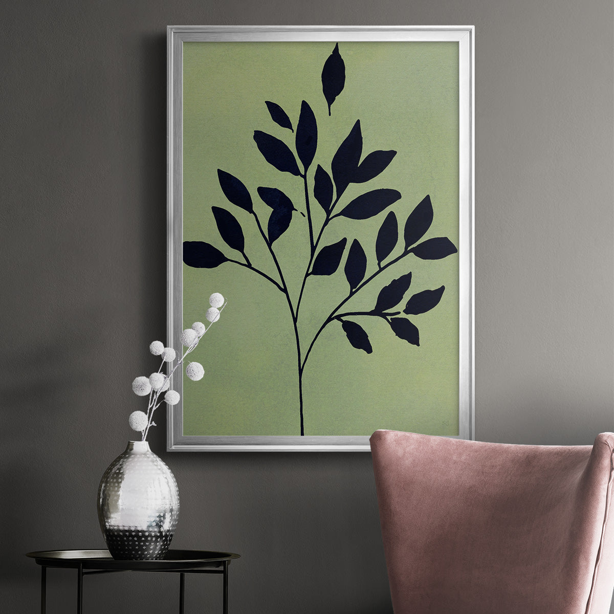 Earthly Botanical I - Modern Framed Canvas Print