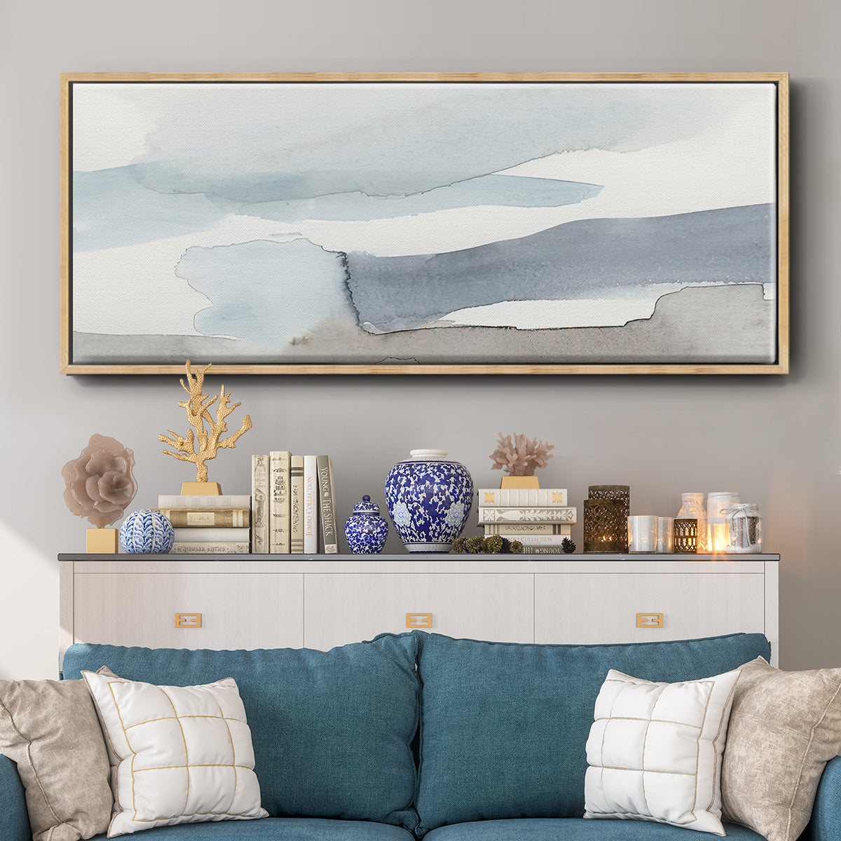 Coastal Tones II - Floater Framed Canvas Print