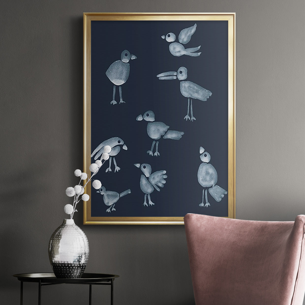 Flock I - Modern Framed Canvas Print