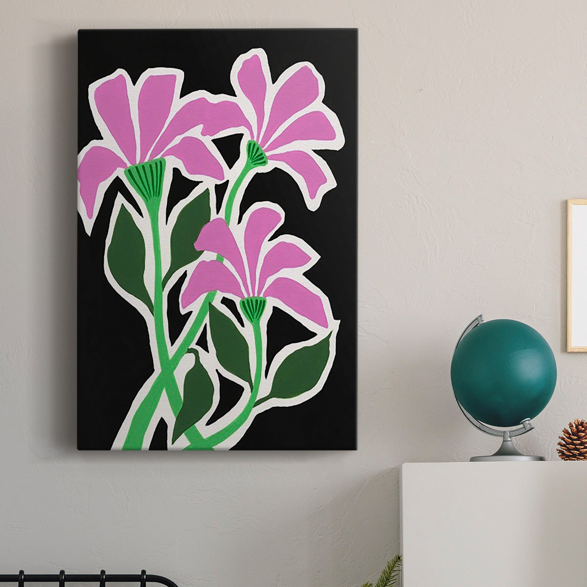 Pop Flowers V Premium Gallery Wrapped Canvas - Ready to Hang