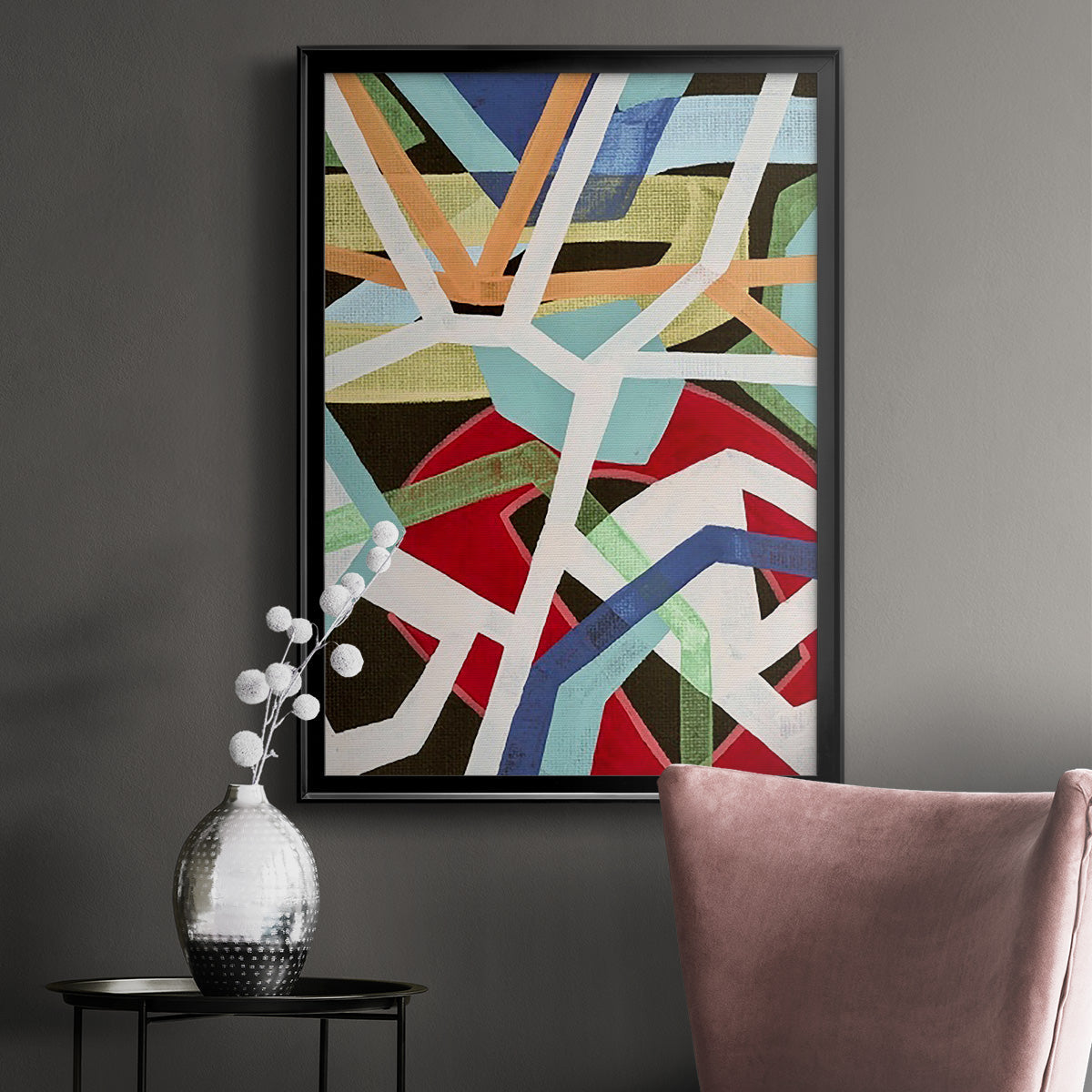 Magnetic Color II - Modern Framed Canvas Print