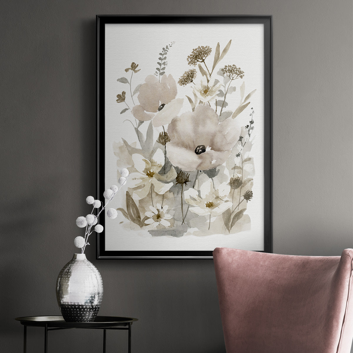 Neutral Nature II - Modern Framed Canvas Print
