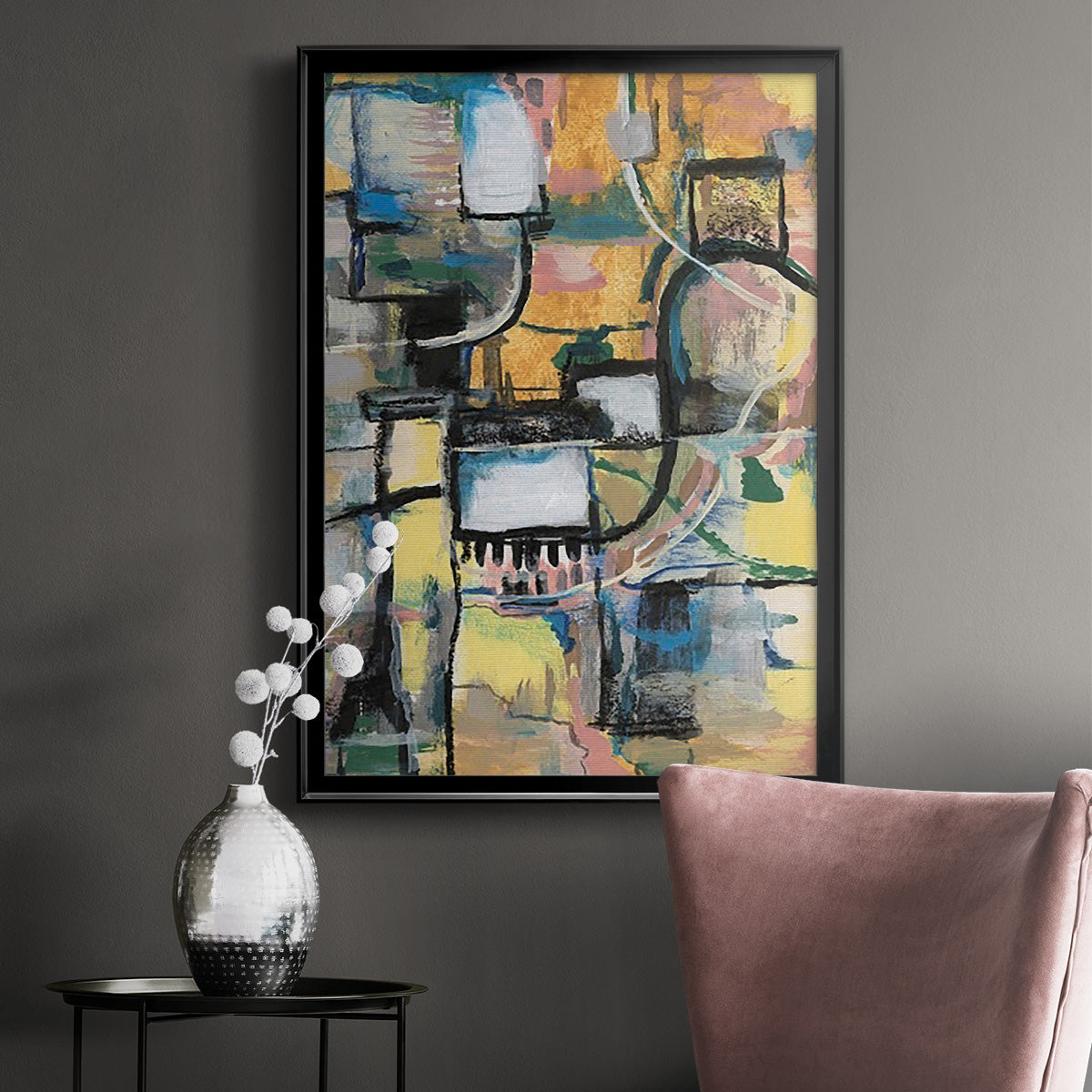 Memory Screen II - Modern Framed Canvas Print