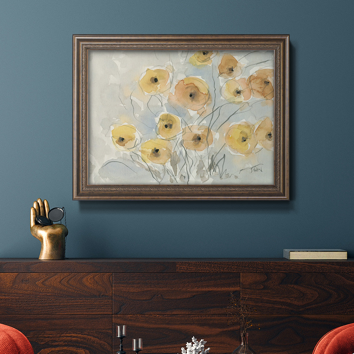 Sunset Poppies I Premium Framed Canvas- Ready to Hang