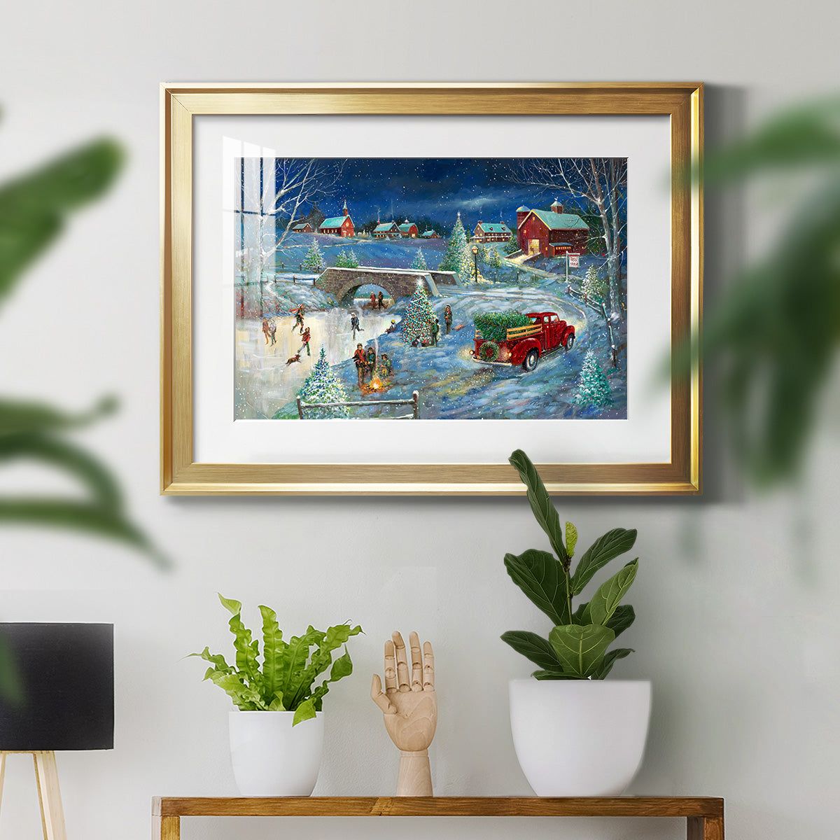 Warm Holiday Memories - Modern Framed Art Print
