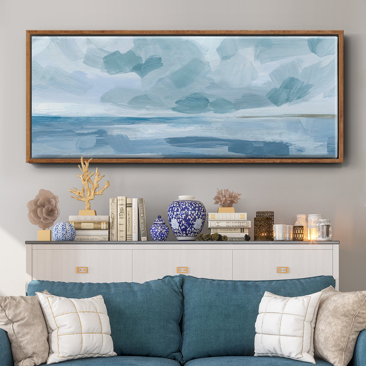 Calm Seascape II - Floater Framed Canvas Print