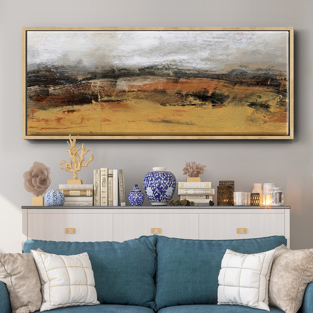 Bridges Ochre IV  - Floater Framed Canvas Print