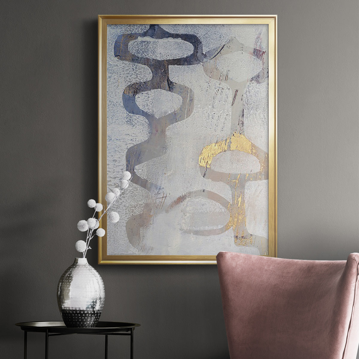 Linx I - Modern Framed Canvas Print