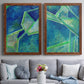 Geometric in Cool III - Premium Framed Canvas 2 Piece Set - Ready to Hang