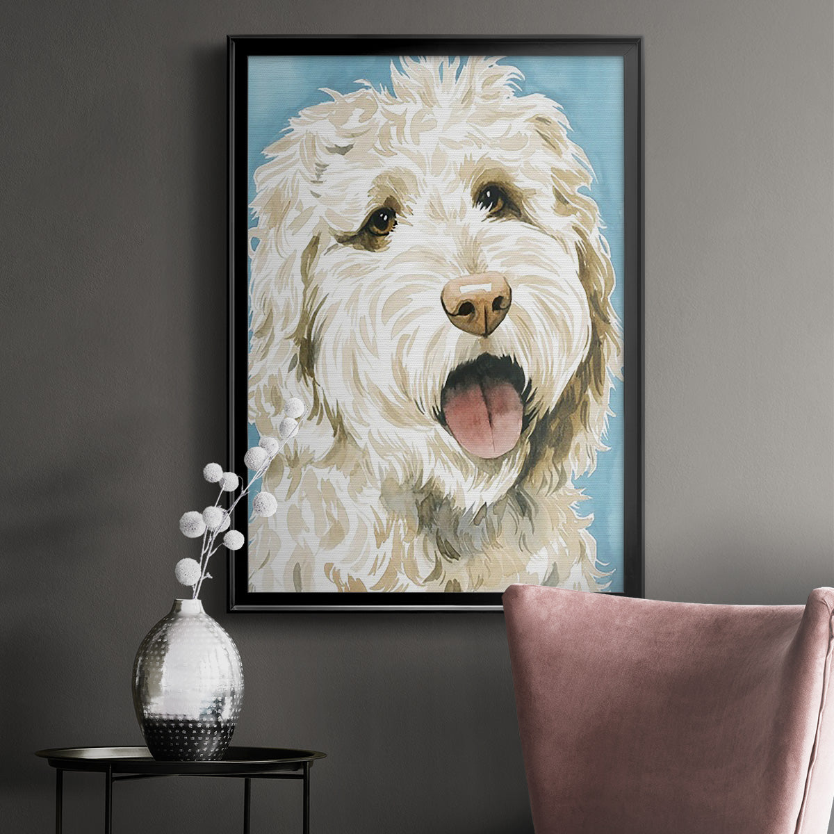 Labradoodle II - Modern Framed Canvas Print